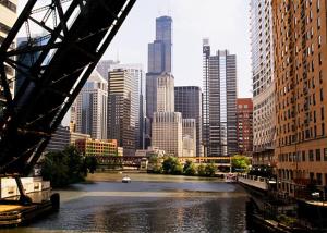 Chicago River and Bridges Photo